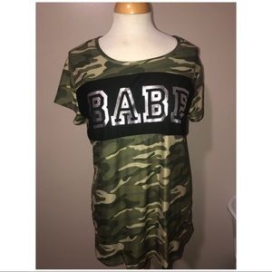 Camo babe short sleeve shirt